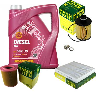 MANN Inspektionspaket 5L MANNOL Diesel TDI 5W-30 für Alfa Romeo 159 Sportwagon