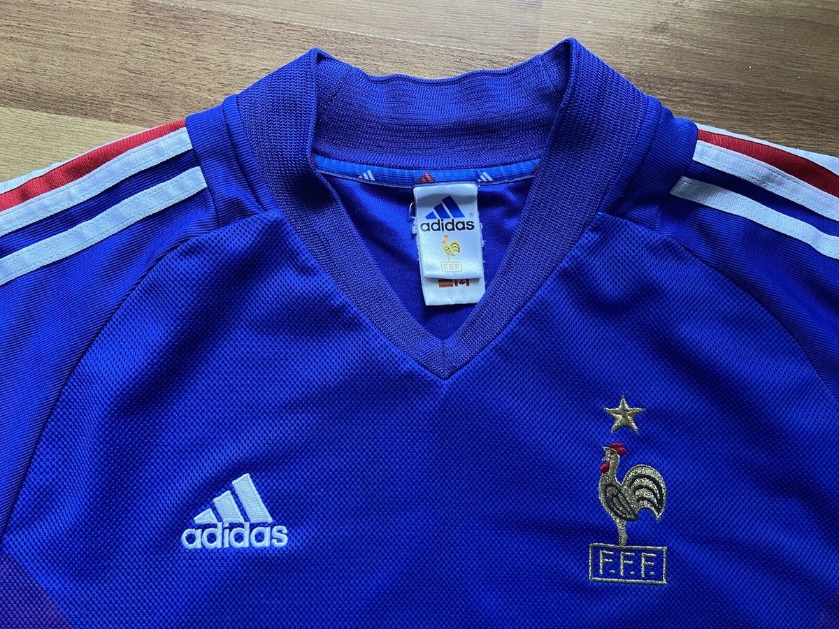FRANCE 2002 2004 HOME FOOTBALL SHIRT SOCCER JERSEY ADIDAS sz FRANCE 2002 2004 HOME FOOTBALL SHIRT SOCCER JERSEY ADIDAS sz