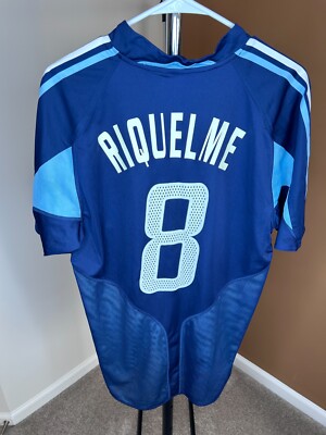 Argentina RIQUELINE 2004 Away Adidas Medium Soccer Jersey Blue