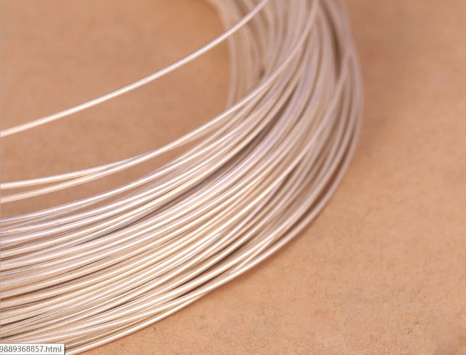 Alambre redondo astilla pura 1M 999 sólido muerto suave plata fina alambre artesanal 18-9ga Foto 2 de 4