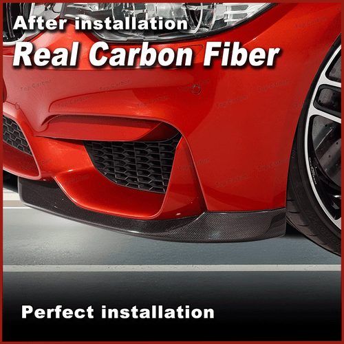 Spoiler labio aletas de carbono esquinas delanteras para BMW M3 F80 M4 F82 F83 - Imagen 4 de 13