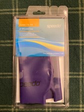 Speedo Solid Silicone Swim Cap purple Junior Kids Ages 6-14 NEW