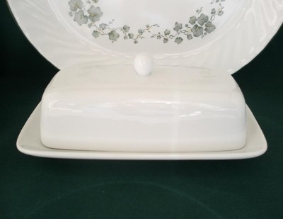  NIB 2-pc CORELLE Coordinates WINTER FROST WHITE Covered Butter Dish PORCELAIN