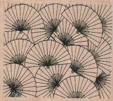 Fan Background 4 x 3 1/2" Rubber Stamp, Background Stamp, Mixed Media