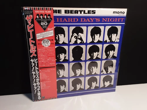 THE BEATLES "A Hard Days Night" Lp Japan Obi EAS UK Cutting Mono Red Vinyl 1986