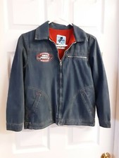 Magilla Blue Kidz Denim Blue Jean Jacket W/Graphic Design On Back Size 10/11
