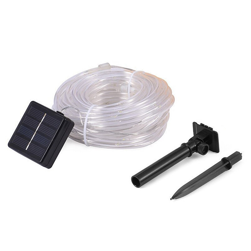 Image 21 - 8 Modes 100 LED Solar Powered Outdoor Tube Copper Wire Fairy Rope String Lights