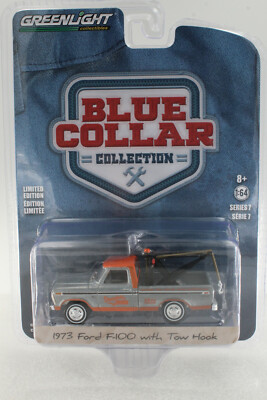 GreenLight 1/64 Chase A.S.S NEU Ford F-100 Tow Hook Blue Collar Collection RAW 