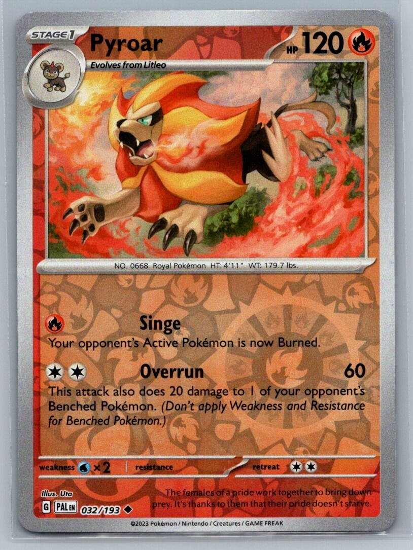 Pyroar 32/193 Paldea Evolved Uncommon Reverse Holo Pokémon TCG 2023