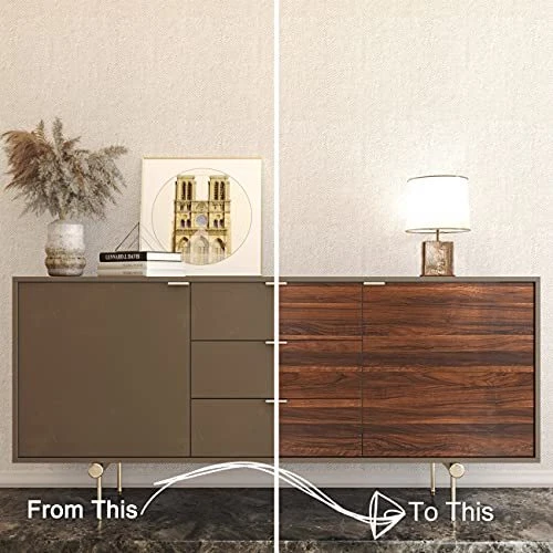 Decotalk Walnut Wood Contact Paper Wood Grain Contact Paper 17.7x120 Peel and St - Picture 6 of 7