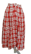 Main Sport Skirt Womens XS Prairie Vintage Red Gingham Check Midi A Line 24"