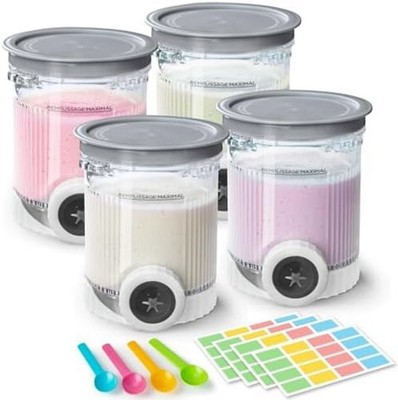 4 Pack Creami Swirl Pints & Lids for Ninja, Compatible with NC700 Series Ninja S