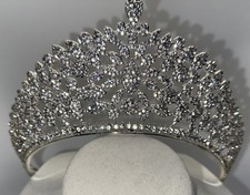 Gorgeous Sparkly Clear Rhinestone Tiara - Missing 2 Stones - Used