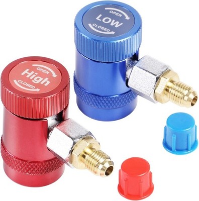  Automotive AC R1234yf Adjustable Quick Coupler Adapter Kit HVAC High Low 
