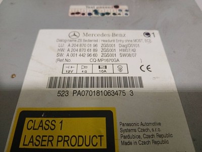 Mercedes-Benz C W204 2009 Radio CD-Player DVD-Player Navigation A2048700196