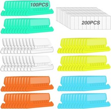 File Folder Tabs, Insertable Plastic Tabs Hanging Tabs,100 Multicolor