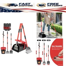 HUZSV Pooper Scooper with 36" Long Handle Swivel Bin Rake Spade 100 Bags