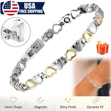 2 NEW Magnetic Bracelet for Women Silver Pain Relief Wristband Jewelry Gift USA