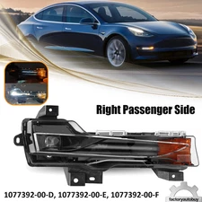 Front Fog Light W/LED DRL Right Passenger Side For 2017-2023 Tesla Model 3 / Y