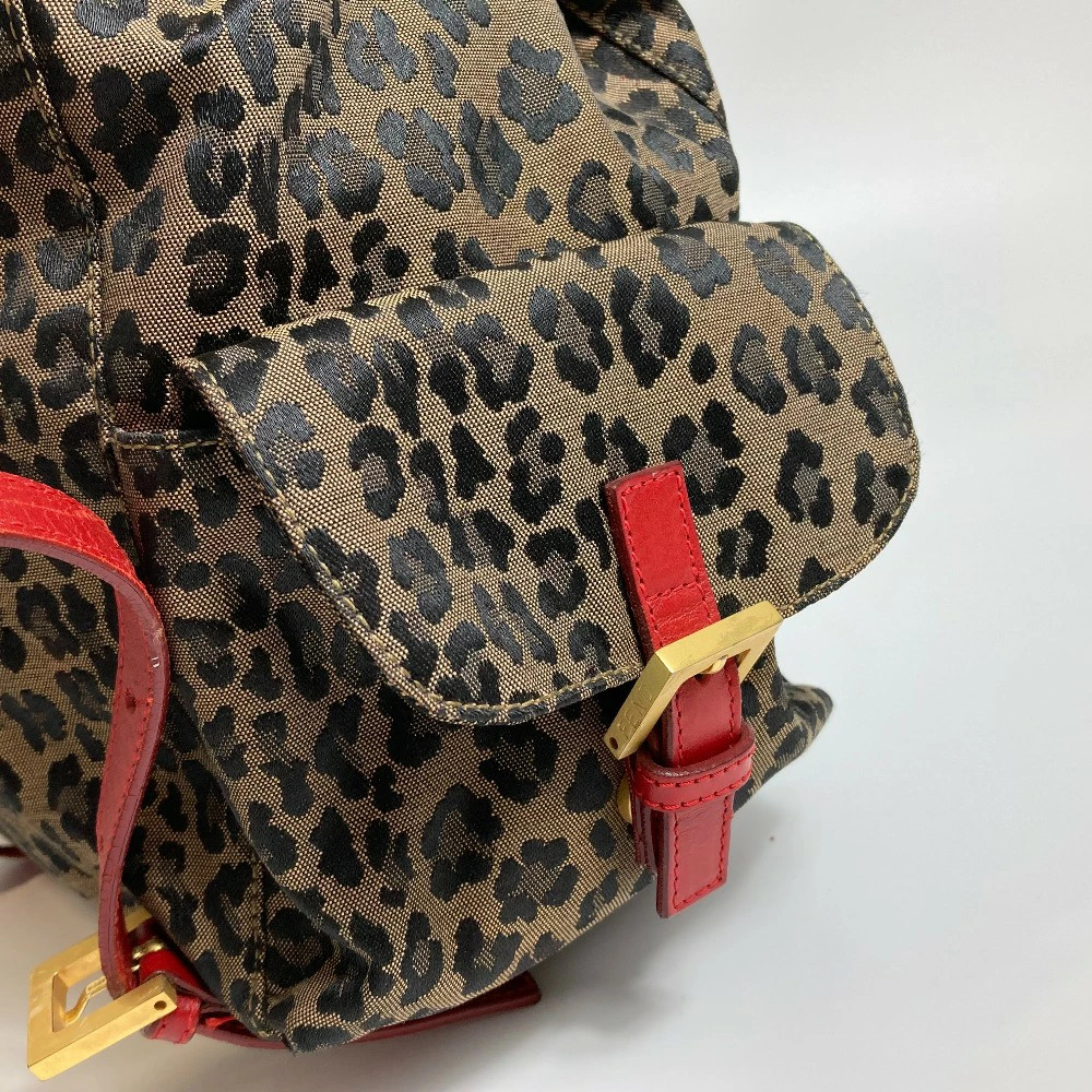 Fendi Leopard Pattern Backpack Rucksack Canvas/Le… - image 3