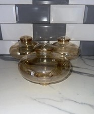 Vintage Amber Glass Scones Light Shades Rare Shade 