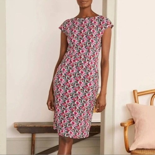 Boden Florrie Floral Jersey Dress Pink Safari 14