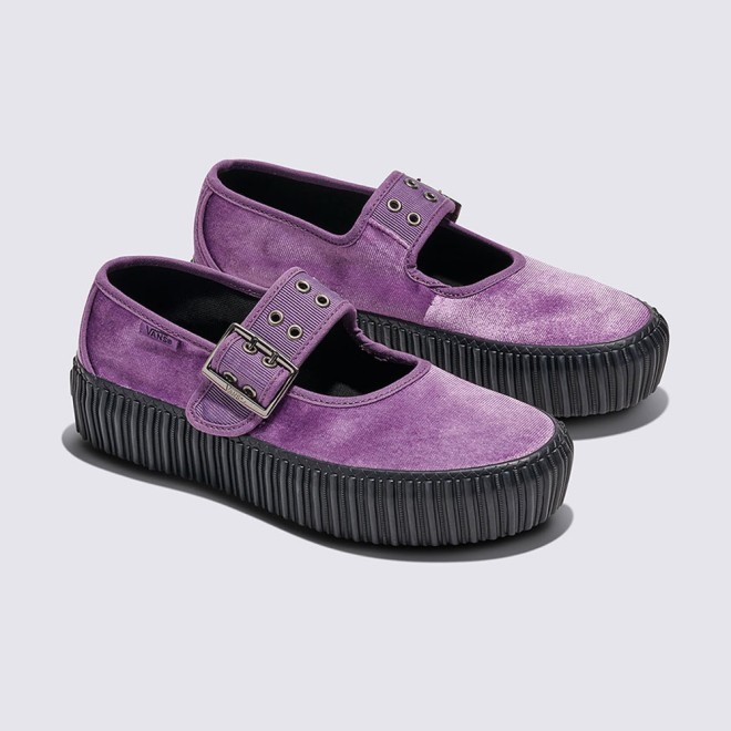 靴 GRAPE BLACK MARYJANE 38 New VANS Womens MARY JANE CREEPER GRUNGE VN000D07CIF PURPLE US W