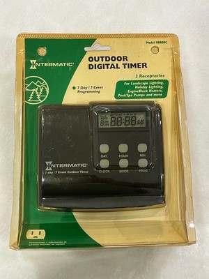 Intermatic HB88RC Digital Two Receptacle Programmable 7 day Outdoor Timer New
