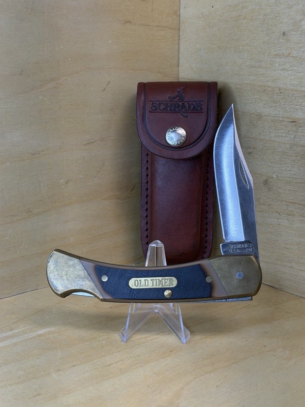 Vintage Schrade 70T Old Timer Folding Knife Leather Sheath 70T