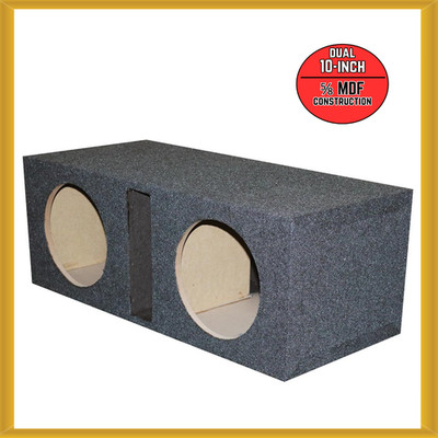 QPower Dual 10-inch Slot-Ported Empty Car Enclosure Subwoofer (QBASS10 VENTED)