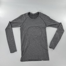 Lululemon Women Gray White Swiftly Tech Long Sleeve 2.0 Shirt Top 6