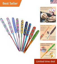 Soft Grip 9 PCS Set Crochet Hooks Needles- Knit Yarn Weave Craft Aluminum