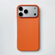 Thin Carbon Fiber Protective Case Rigid Back Cover for iPhone 17 16 15 Pro Max