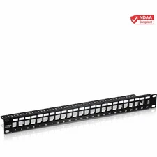 TRENDnet 24-Port Blank Keystone Shielded 1U Patch Panel, 1U 19  Rackmount Housin