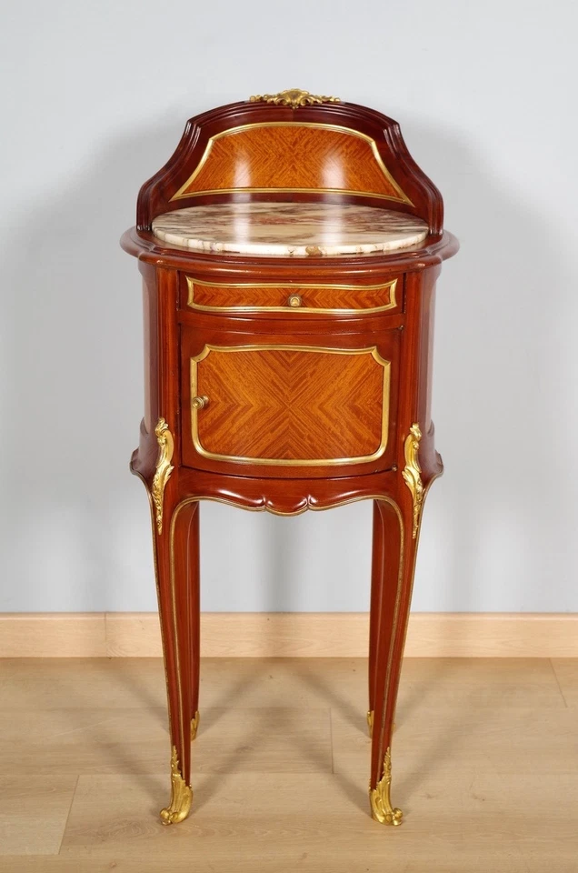 Table de chevet style Louis XV signée Rinck - Photo 2/4