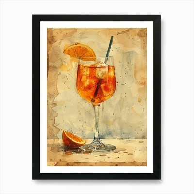 Aperol Spritz Kunstdruck 274 Art Pri gerahmt Wandbild Poster Leinwanddruck Bild