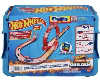 Hot Wheels Track Builder Flame Stunt Pack unmontiertes Racing Set. Nagelneu