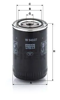 Ölfilter Anschraubfilter W 940/27 MANN-FILTER für ASTON MARTIN TVR NISSAN