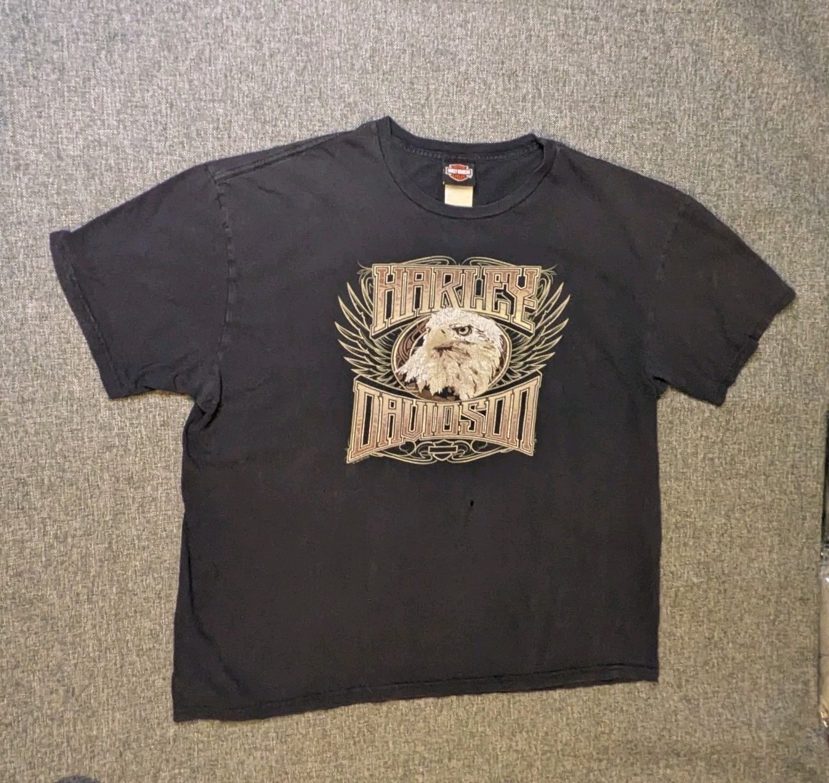 Harley Davidson Eagle Daytona Beach T Shirt Mens 2XL Black Motorcycle Biker Tee