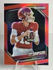 Ty Simpson 2025 Panini Prizm Black #152 Red Prizm SP /299 Alabama Color Match 📈