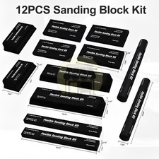 12Pcs Sanding Block Kit Flexible EVA Foam Wet or Dry for Automotive or Woodwork