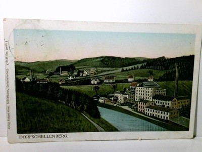 Dorfschellenberg / Sachsen. Alte Ansichtskarte / Postkarte farbig, gel., 1911. O