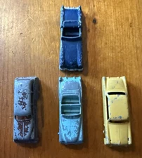 Vintage Goodee Toys Cars (3) & Midget Toy Car Convertible 1950's - LOT OF 4