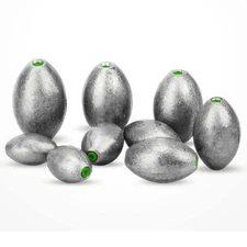 Egg Lead Fishing Weights Kit Drop Bass Oval Sinkers for Saltwater Freshwater