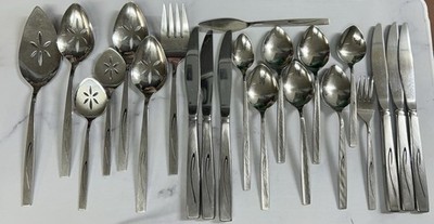 21 Oneida FLIGHT Stainless Flatware Various Lot And Some Serving Utensils