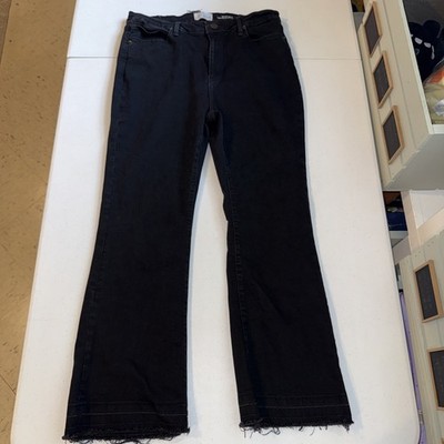 Lola Jeans Billie High Rise Black Bootcut Pants Women s Size 31 Unfinished Hem