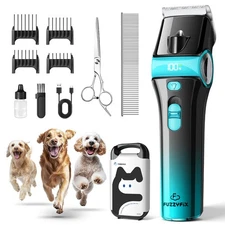 Dog Clippers for Grooming with 5-in-1 Blade, Dog Grooming Kit Cordless Rechar...