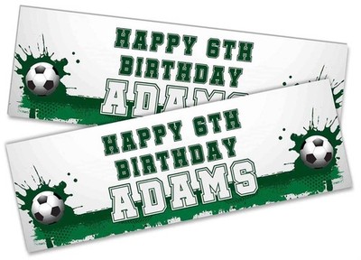 Personalised Football Birthday Banners Custom Kids Party - Any Name Age 133