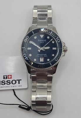 TISSOT MENS WATCH SEASTAR 1000 36MM STAINLESS STEEL SILVER STRAP