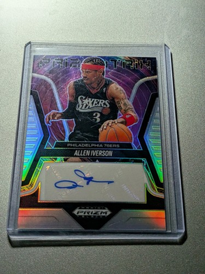 #ad #ad 2024 25 Panini Prizm Black Allen Iverson Prizmatrix Prizm Auto 76ers $149.99